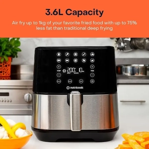 Nutricook Digital Air Fryer, 3.6 Liters, 1500 Watt, Silver Black – NC-AF204 -1