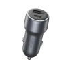 Oraimo Bullet Car Charger, 48W, 2 Ports, USB-A and C, Dark Chrome - OCC-73D