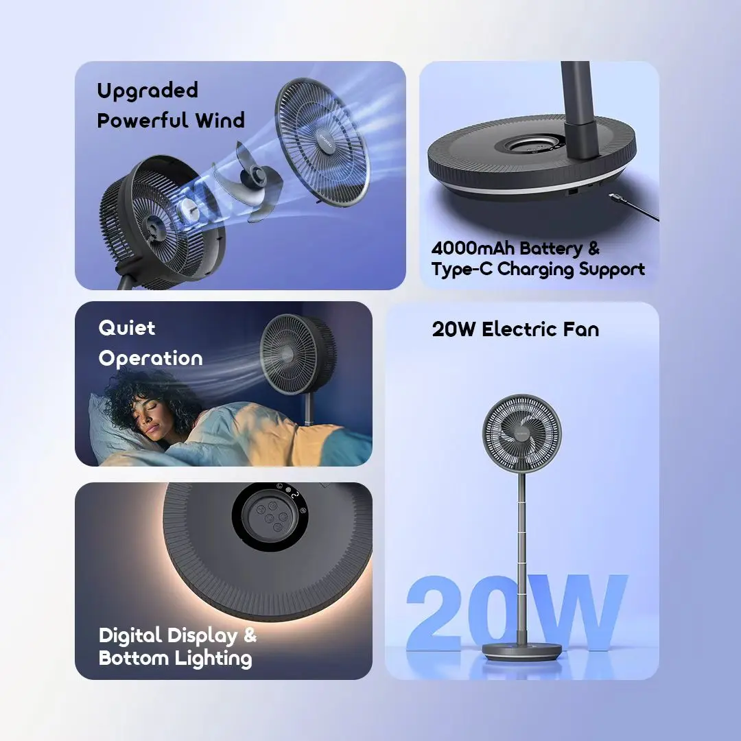 Oraimo Power Turbo 4000mAh Portable Folding Fan OPF-502A -1