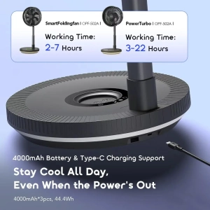 Oraimo Power Turbo 4000mAh Portable Folding Fan OPF-502A -2