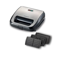 Kenwood Sandwich Maker 3 * 1 Waffle SMM02.000S - Black and Silver
