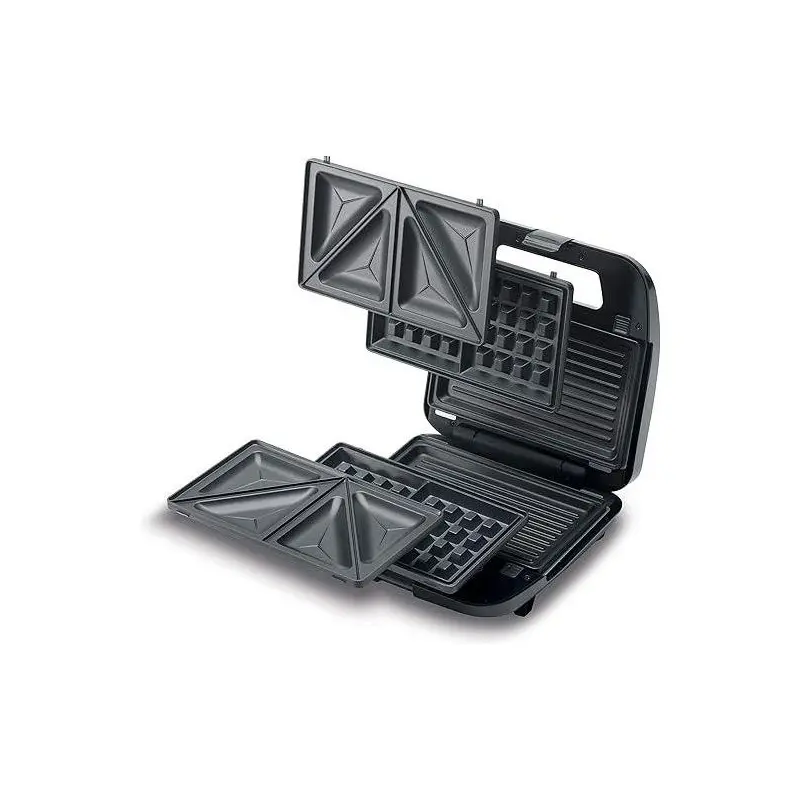 Kenwood Sandwich Maker 3 * 1 Waffle SMM02.000S - Black and Silver